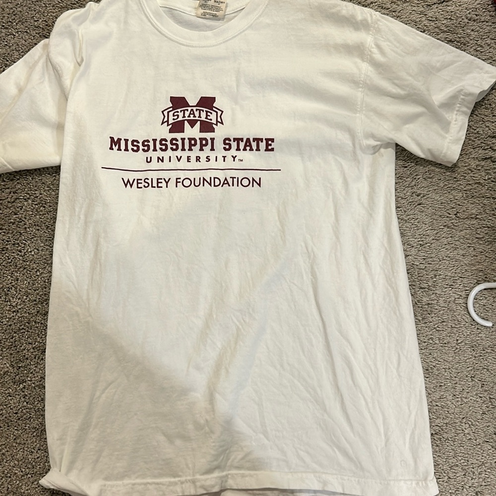 Mississippi State white tee MED